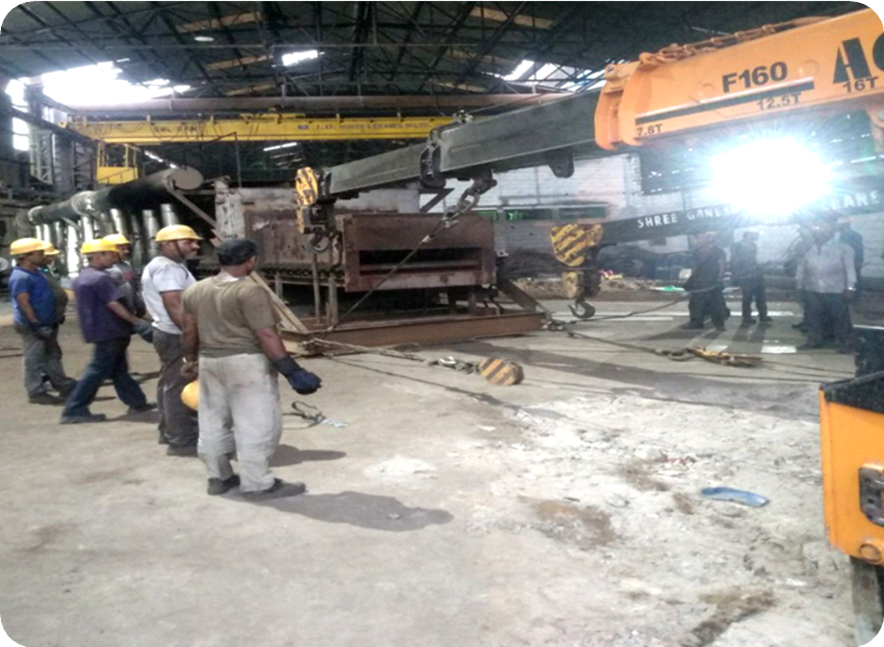 Industrial project support and equipment shifting